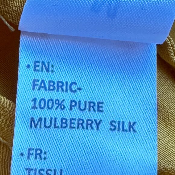 LILYSILK Silk Wrap Dress Sun Yellow Side Pockets Cap Sleeve Size M - Picture 13 of 15